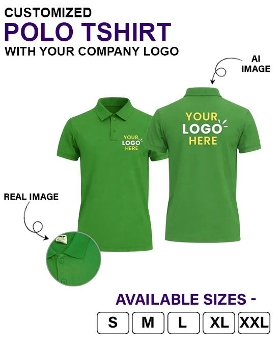 Customized Polo T-Shirt With Your Company Logo | Order Logo Printed Tees | HueLabel.in