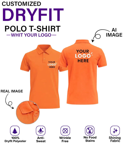 Customized DryFit Polo T-Shirt With Your Company Logo | Order Logo Printed Tees | HueLabel.in