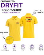 Customized DryFit Polo T-Shirt With Your Company Logo | Order Logo Printed Tees | HueLabel.in