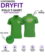 Customized DryFit Polo T-Shirt With Your Company Logo | Order Logo Printed Tees | HueLabel.in