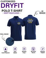 Customized DryFit Polo T-Shirt With Your Company Logo | Order Logo Printed Tees | HueLabel.in