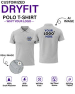 Customized DryFit Polo T-Shirt With Your Company Logo | Order Logo Printed Tees | HueLabel.in