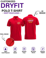 Customized DryFit Polo T-Shirt With Your Company Logo | Order Logo Printed Tees | HueLabel.in