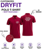 Customized DryFit Polo T-Shirt With Your Company Logo | Order Logo Printed Tees | HueLabel.in