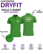 Customized DryFit Polo T-Shirt With Your Company Logo | Order Logo Printed Tees | HueLabel.in - HueLabel India