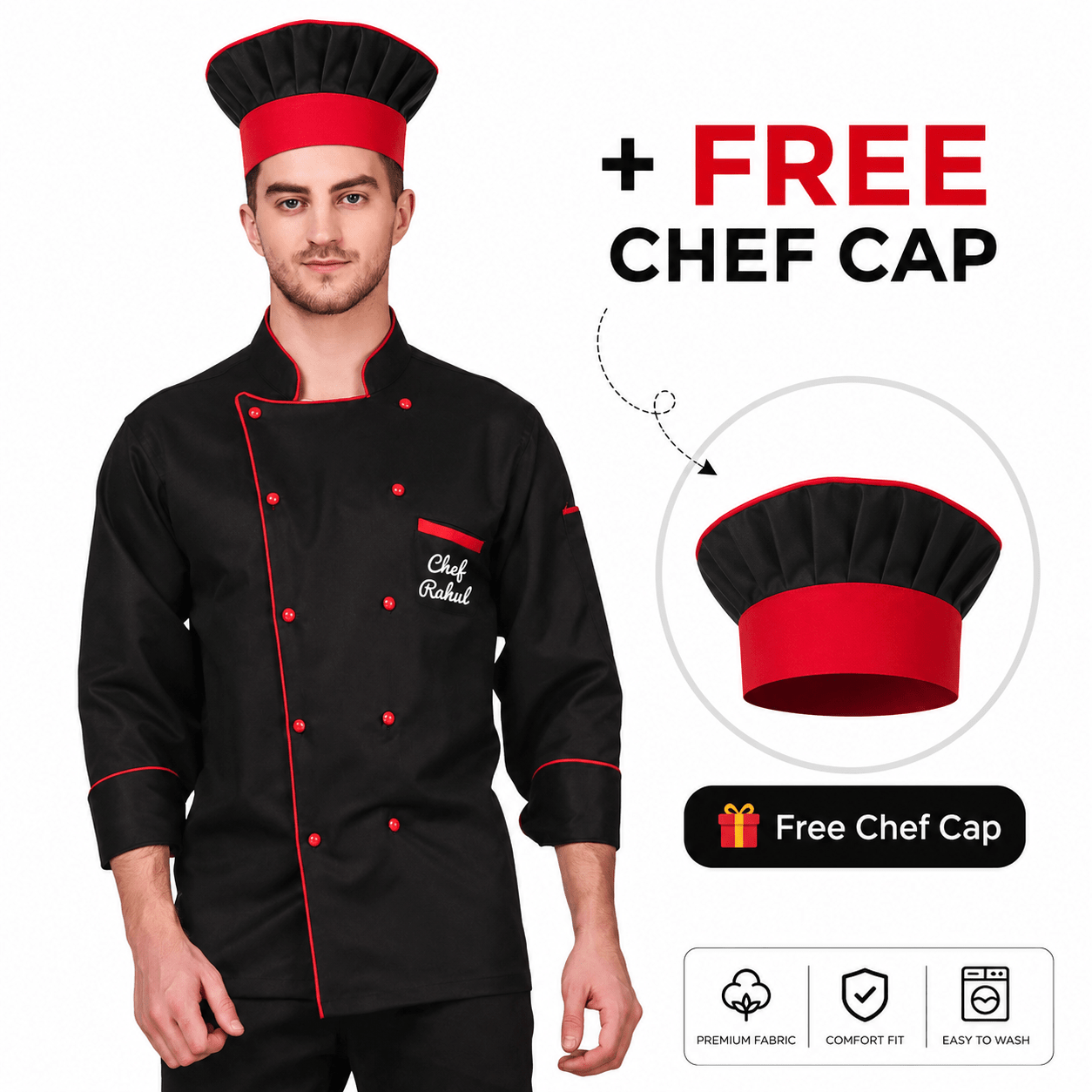 Customized Premium Chef Coat with Your Logo - HueLabel India