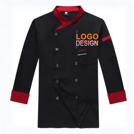 Red Collar Customized Chef Coat Premium For Men